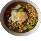 Spicy instant noodle with special omelette